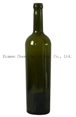 750 ml Μπορντό σκούρο πράσινο γυαλί μπουκάλι φινίρισμα φελλού (PT750 - 1297 ΓΔ)